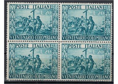 ITALY 1951 Christopher Columbus (in block of four) MNH**
