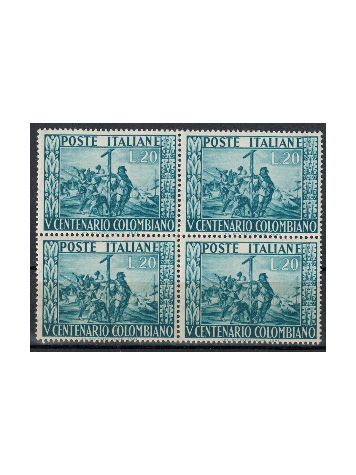 ITALY 1951 Christopher Columbus (in block of four) MNH**