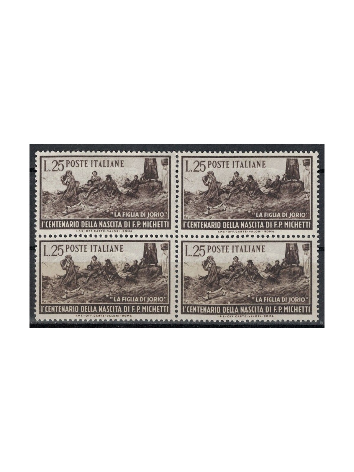 ITALY 1951 Francesco Paolo Michetti (in block of four) MNH**