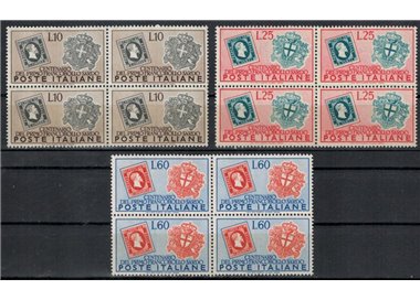 ITALIA 1951 Francobolli sardi (in quartina) 3v MNH**