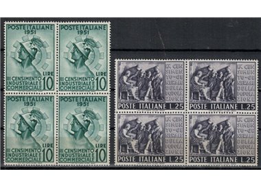 ITALY 1951 Census (in block of four) 2v MNH**