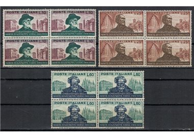 ITALIA 1951 Giuseppe Verdi (in quartina) 3v MNH**