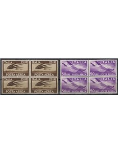 ITALIA 1947 Democratica (posta aerea) (in quartina) 2v MNH**