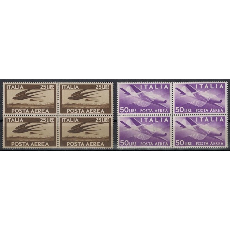 ITALIA 1947 Democratica (posta aerea) (in quartina) 2v MNH**