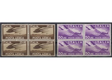 ITALIA 1947 Democratica (posta aerea) (in quartina) 2v MNH**