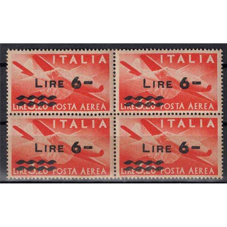 ITALIA 1947 Posta aerea (soprastampato) in quartina MNH**