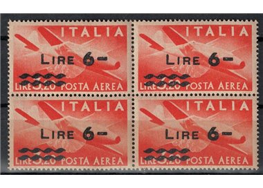 ITALY 1947 Airmail (overprinted) in block of four MNH**
