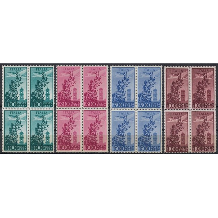 ITALIA 1948 Torre del Campidoglio (in quartina) 4v MNH**