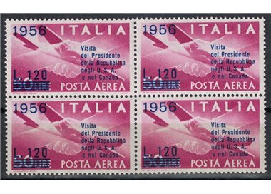 ITALIA 1956 Visita del Presidente (posta aerea) (in quartina) MNH**