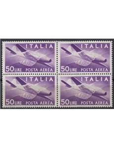 ITALY 1957 Democratic (airmail) (in block of four) MNH**