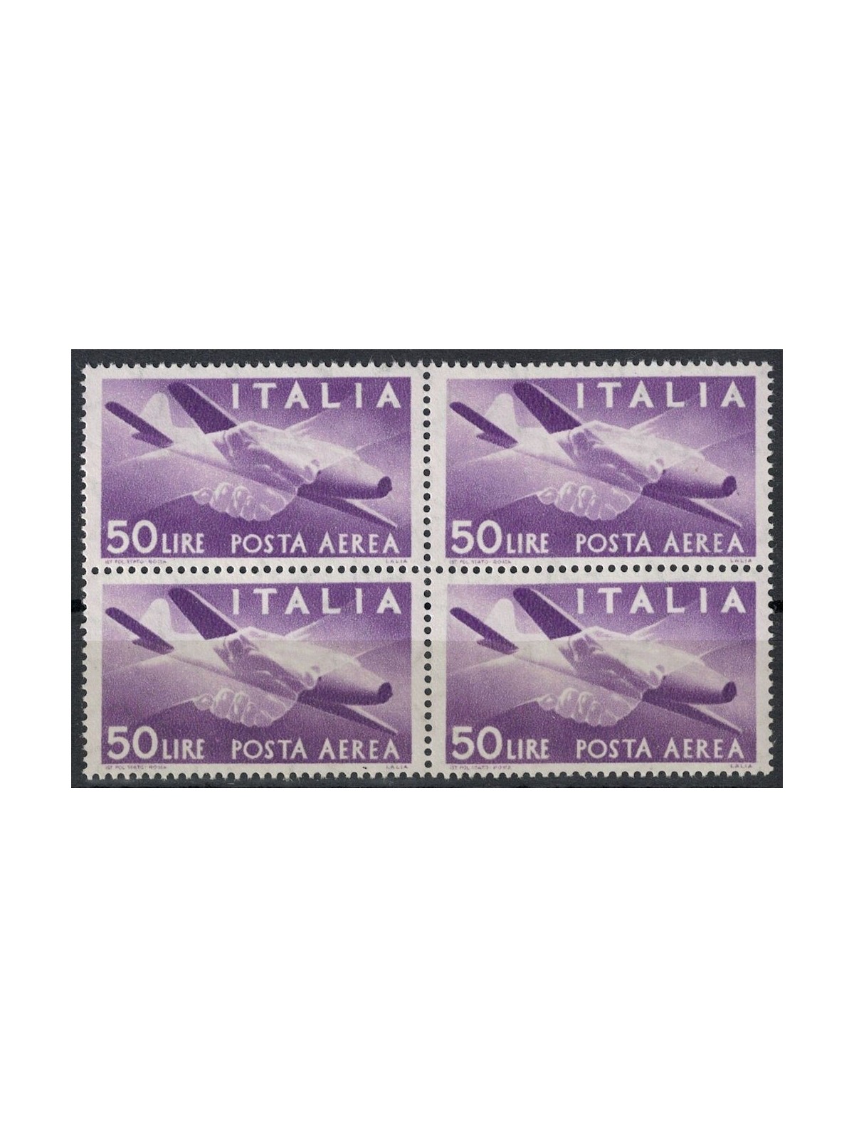 ITALIA 1957 Democratica (posta aerea) (in quartina) MNH**