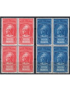 ITALY 1958-66 Pneumatic mail (in block of four) 2v MNH**
