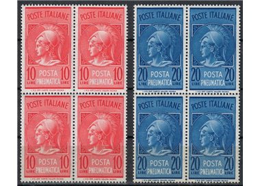ITALY 1958-66 Pneumatic mail (in block of four) 2v MNH**