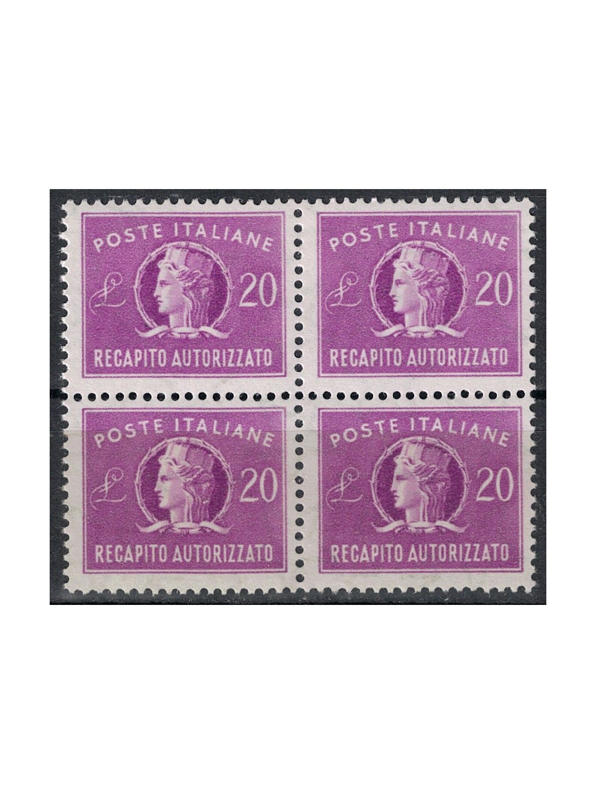 ITALY 1955 Authorized delivery (in block of four) MNH**