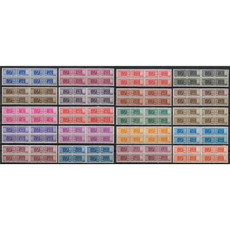 ITALY 1955 Postal parcels (in block of four) 20v MNH**