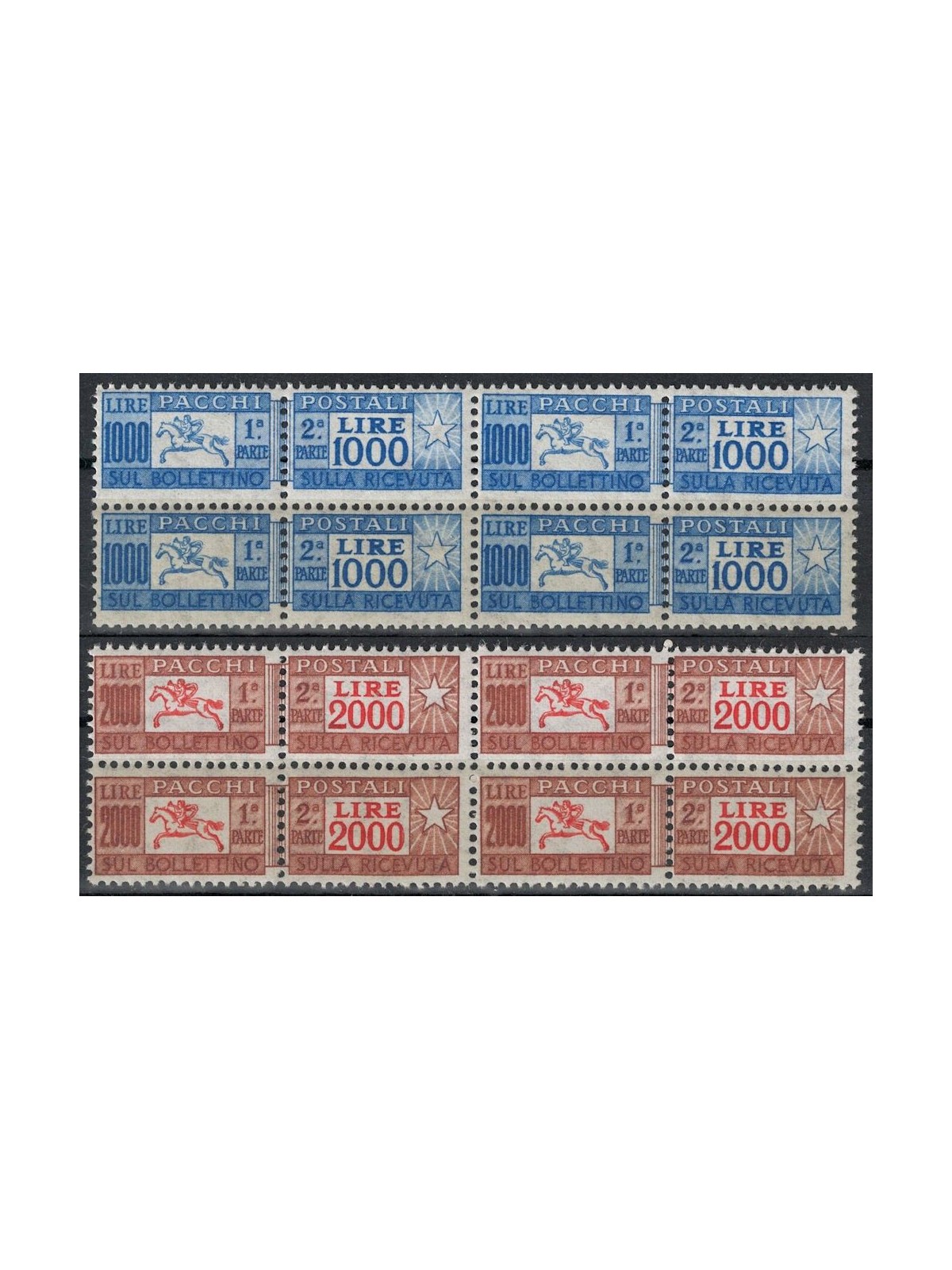 ITALY 1957 Postal parcels (in block of four) 2v MNH**