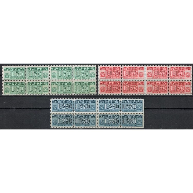 ITALIA 1966 Pacchi in concessione (in quartina) 3v MNH**