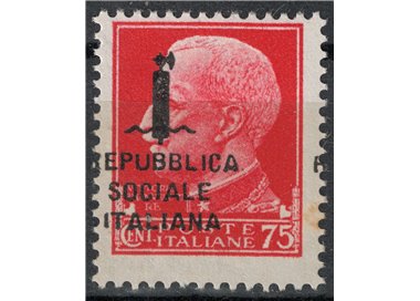ITALY RSI 1944 Variety 75c Imperial (overprint strong moved) MH*