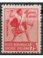 ITALY RSI 1944 Variety 75c Destroyed Monuments (defective print) MH*
