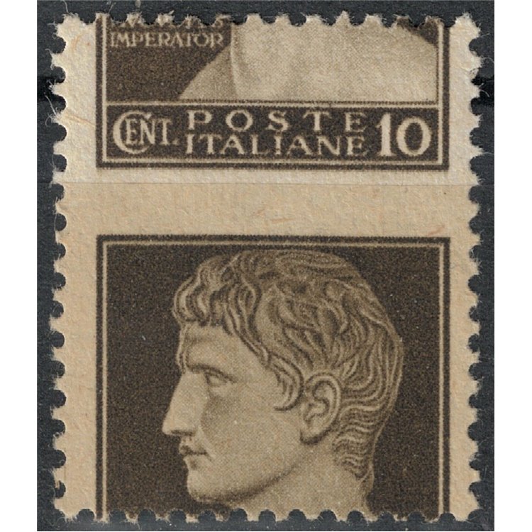 ITALIA LUOGOTENENZA 1945 Varietà 10c Imperiale (dent. fort. spostata) MH*