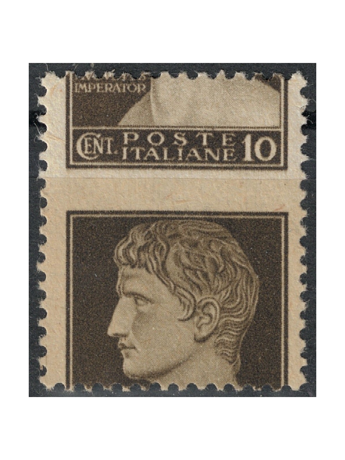ITALIA LUOGOTENENZA 1945 Varietà 10c Imperiale (dent. fort. spostata) MH*