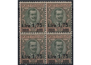 ITALY KINGDOM 1924-25 Overprinted £1.75 on £10 (in blocks of four) MNH**