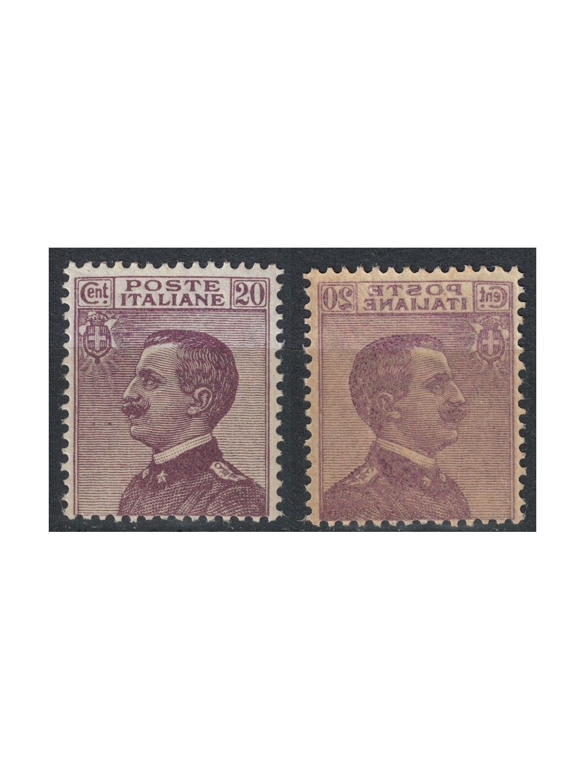 ITALIA REGNO 1926 Varietà 20c Michetti (decalco) MNH**