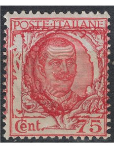 ITALIA REGNO 1926 Varietà 75c Floreale (ornato spostato) MNH**