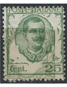ITALIA REGNO 1926 Varietà 25c Floreale (ornato spostato) MH*