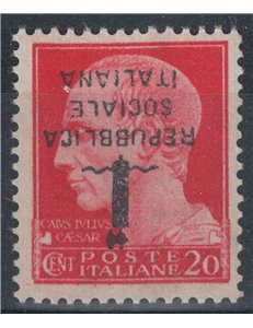 ITALIA RSI 1944 Varietà 20c Imperiale (soprastampa capovolta) MNH**