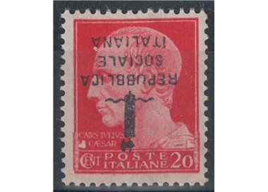 ITALY RSI 1944 Variety 20c Imperial (inverted overprint) MNH**