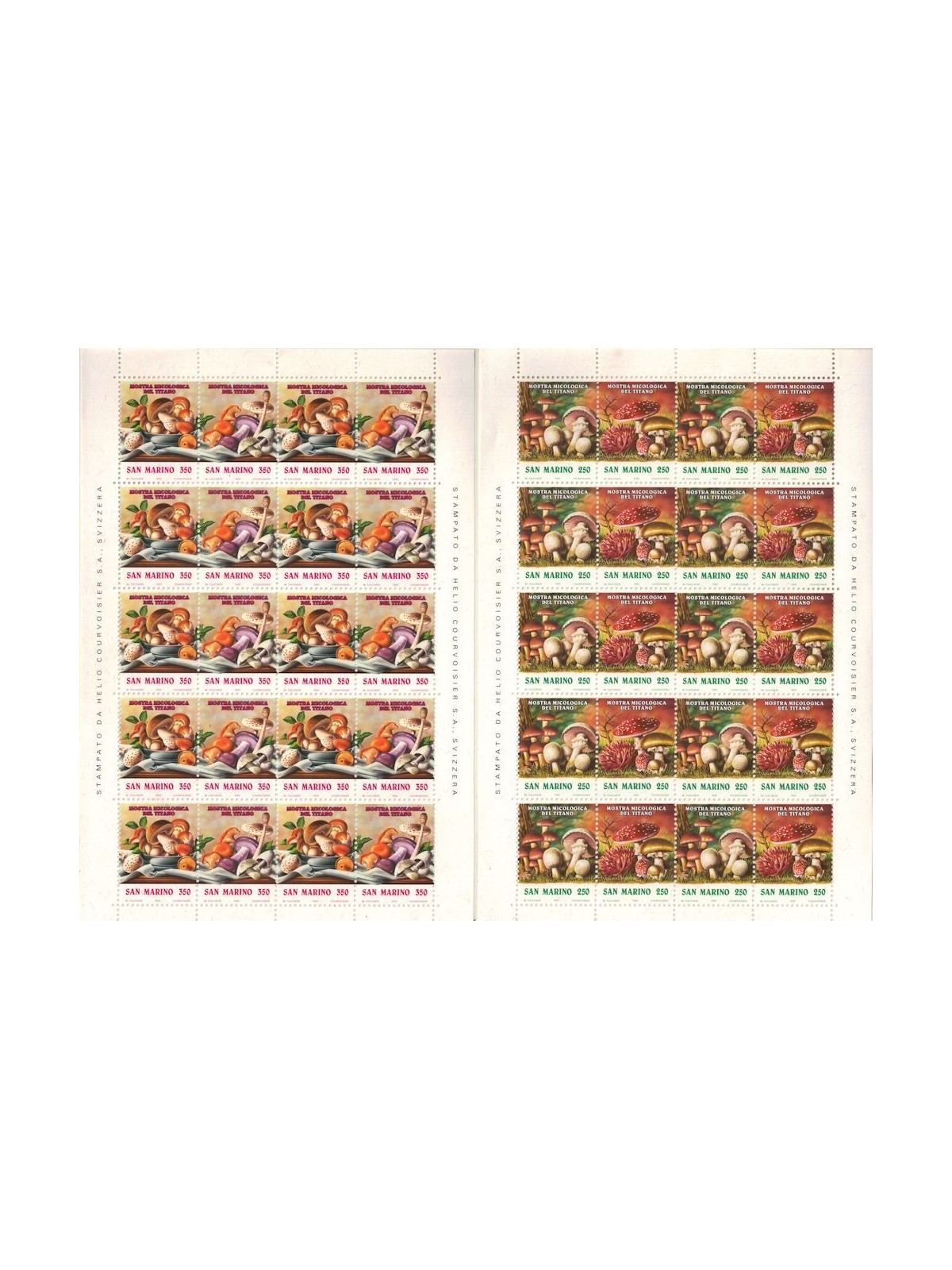 SAN MARINO 1992 Mostra micologica del titano 2 MF MNH**