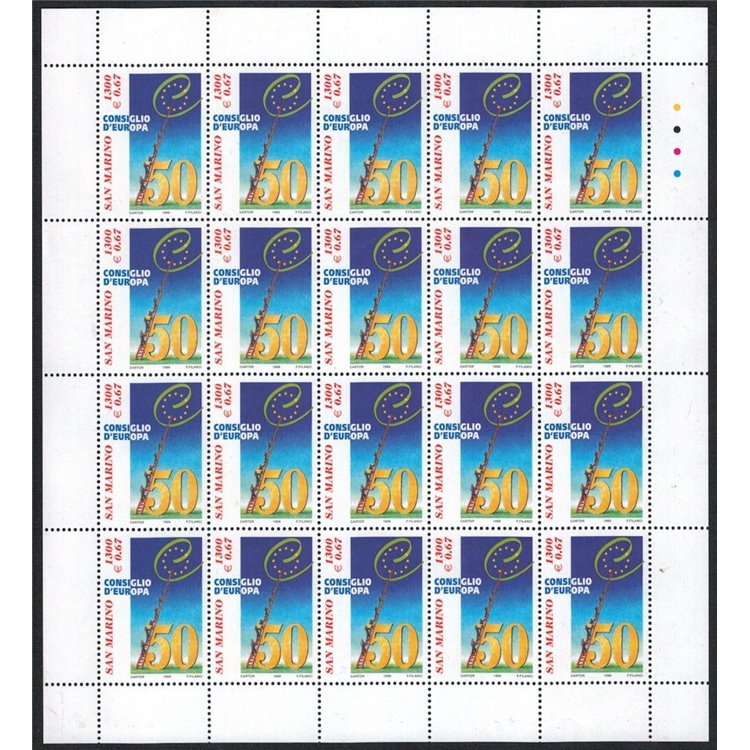SAN MARINO 1999 Consiglio d'Europa 1 foglio intero MNH**