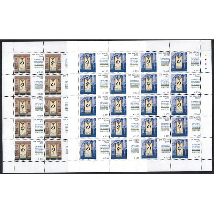 SAN MARINO 1999 Cycling World Championships 2 full sheets MNH**
