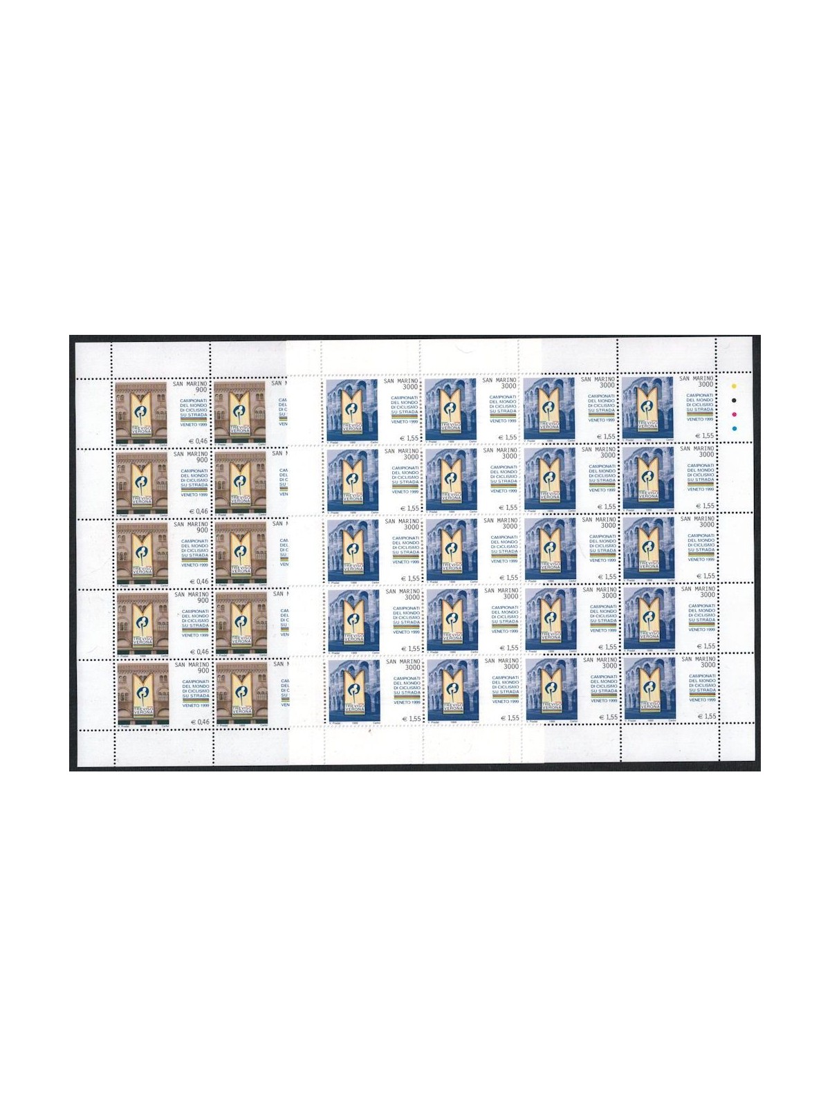 SAN MARINO 1999 Cycling World Championships 2 full sheets MNH**