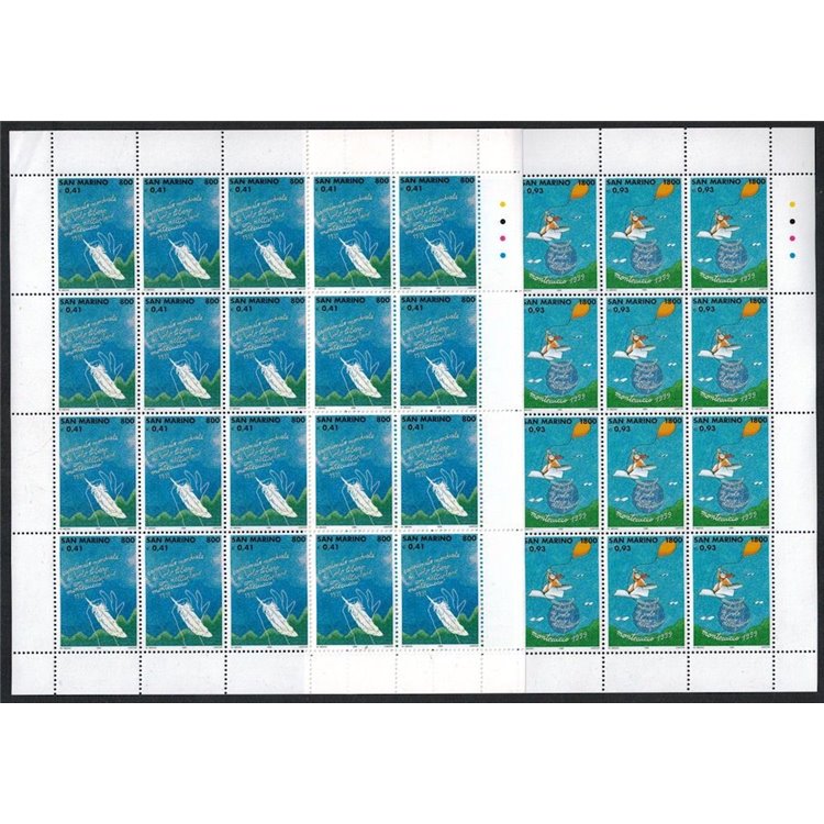 SAN MARINO 1999 Free flight with hang glider 2 full sheets MNH**
