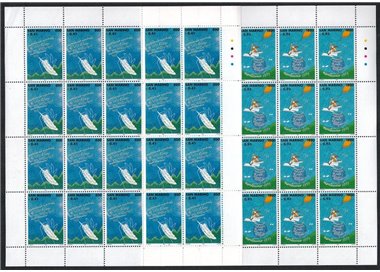 SAN MARINO 1999 Free flight with hang glider 2 full sheets MNH**