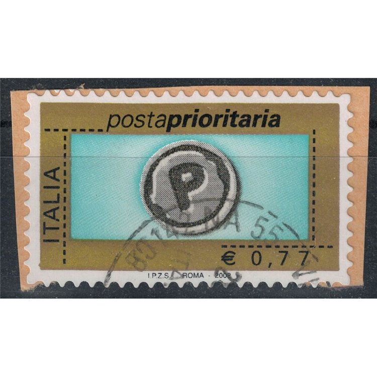 ITALY 2002 Priority Mail €0.77 us