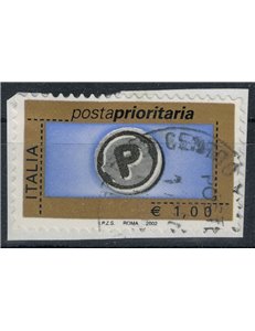 ITALY 2002 Priority Mail €1.00 us