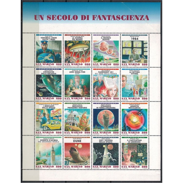 SAN MARINO 1998 Un secolo di fantascienza BF MNH** (dif)