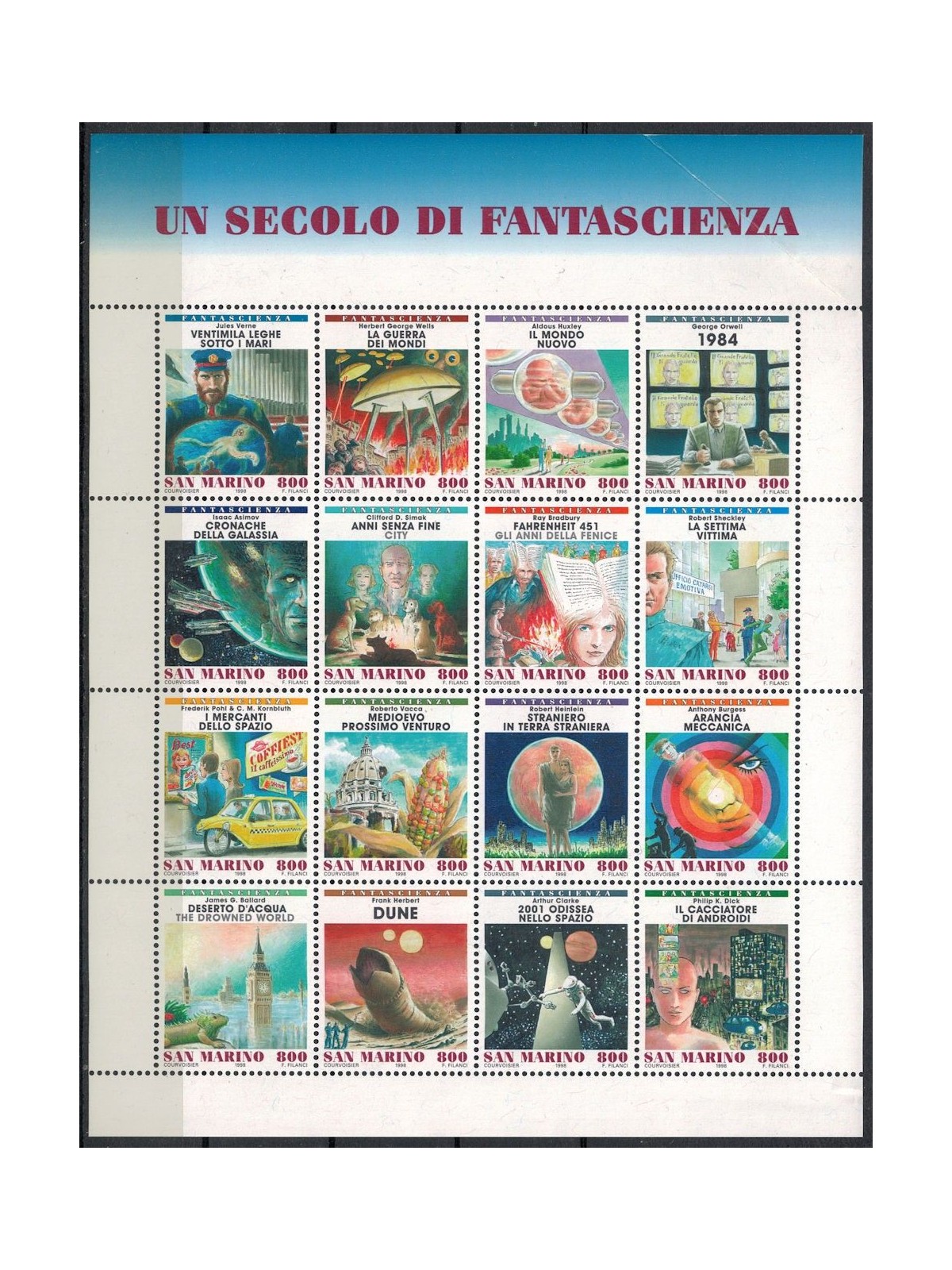 SAN MARINO 1998 Un secolo di fantascienza BF MNH** (dif)