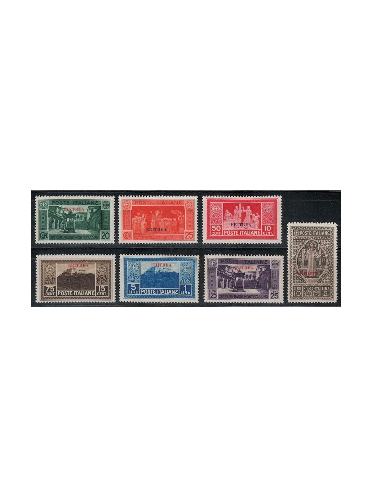 ERITREA 1929 Abbazia di Montecassino 7v MNH**
