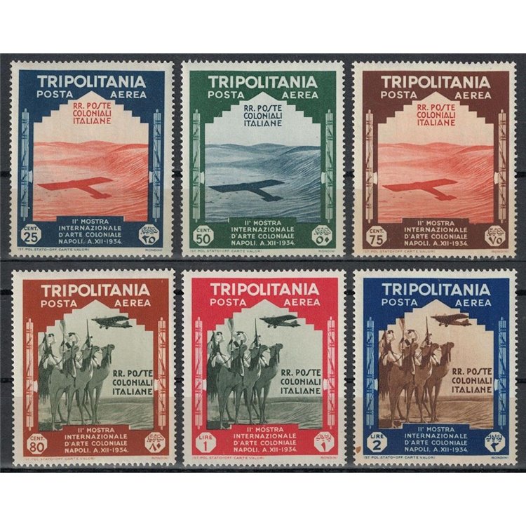 TRIPOLITANIA 1934 Mostra d'arte Coloniale (posta aerea) 6v MNH**