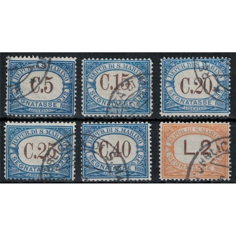 SAN MARINO 1939 Postage Due 6v us