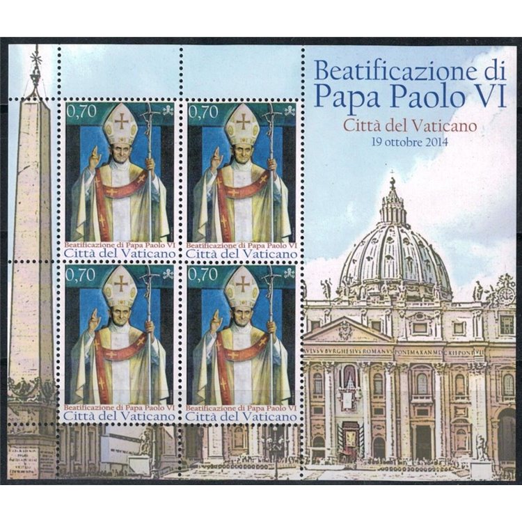 VATICANO 2014 Beatificazione di Papa Paolo VI MF MNH**