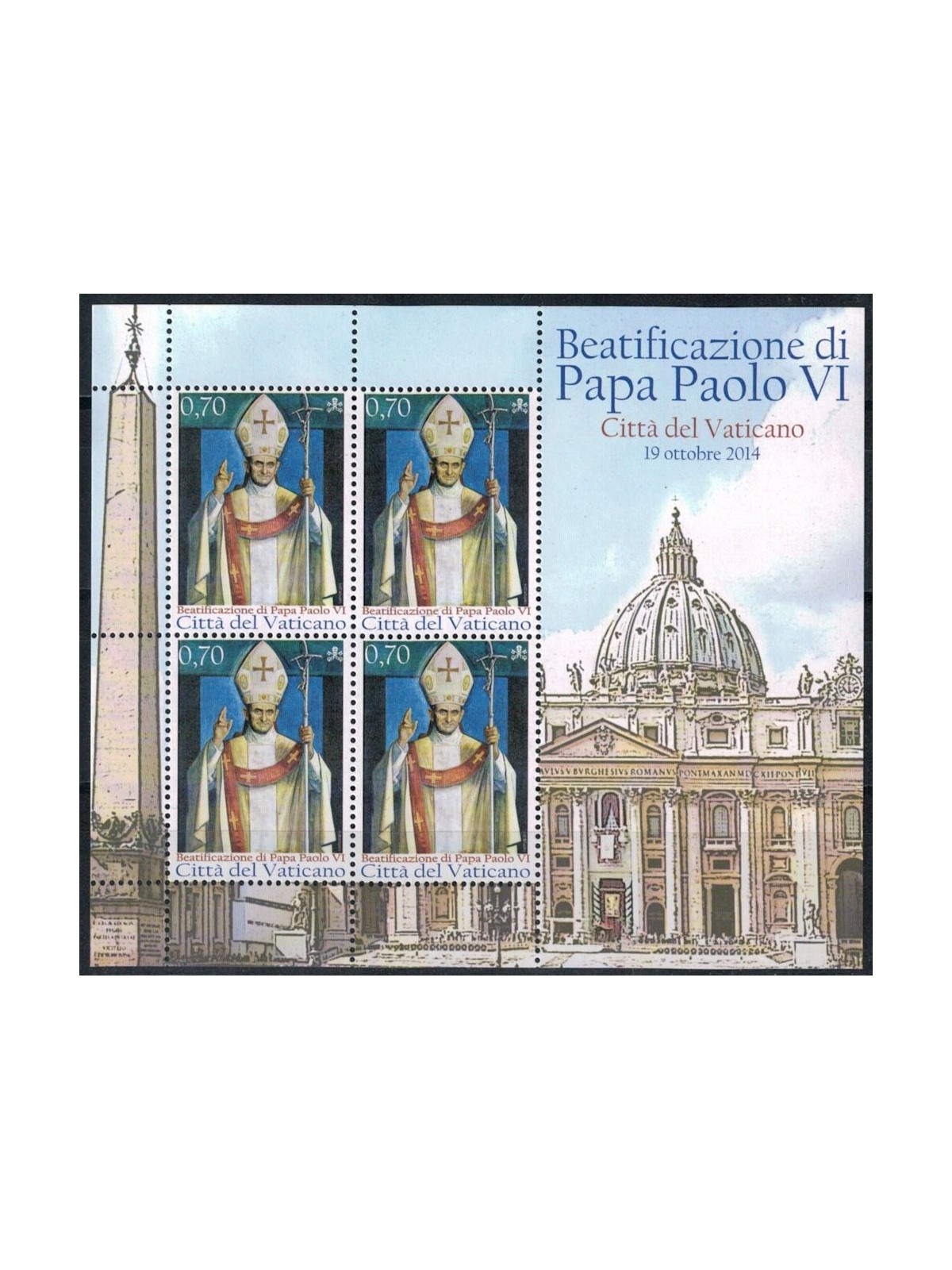 VATICANO 2014 Beatificazione di Papa Paolo VI MF MNH**