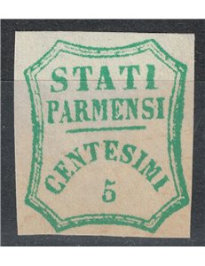 DUCHY OF PARMA 1859 5c green blue MNG