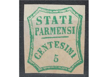 DUCHY OF PARMA 1859 5c green blue MNG
