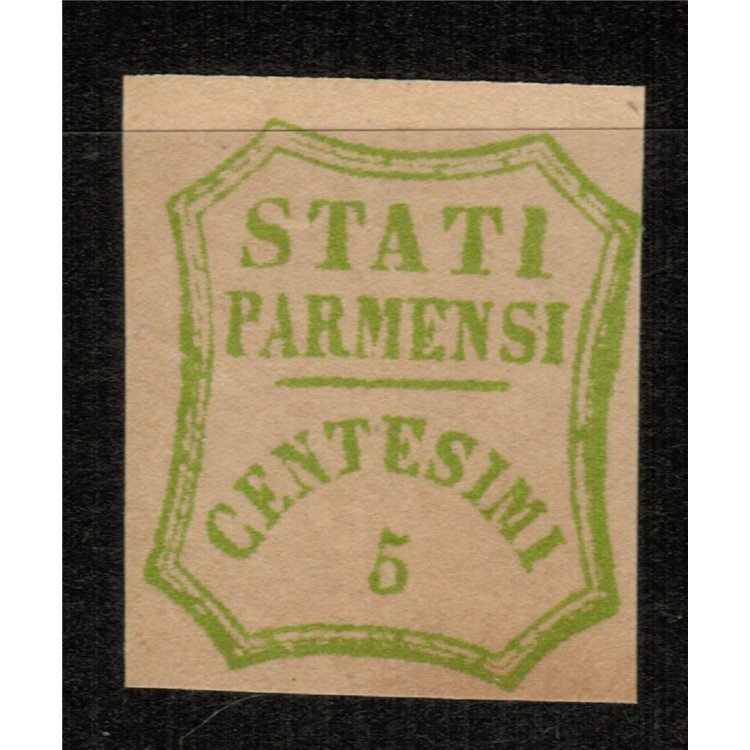 DUCATO DI PARMA 1859 5c verde giallo MNG