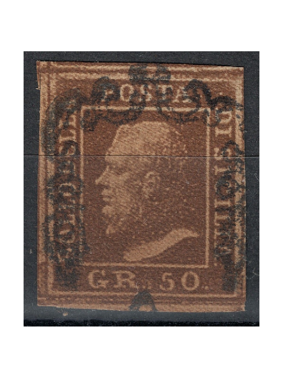 KINGDOM OF SICILY 1859 50 grana brown lacquer us